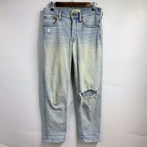 Madewell Women's Mid-Rise Classic Knee-Rip Edition‎ Straight Jeans Size 26